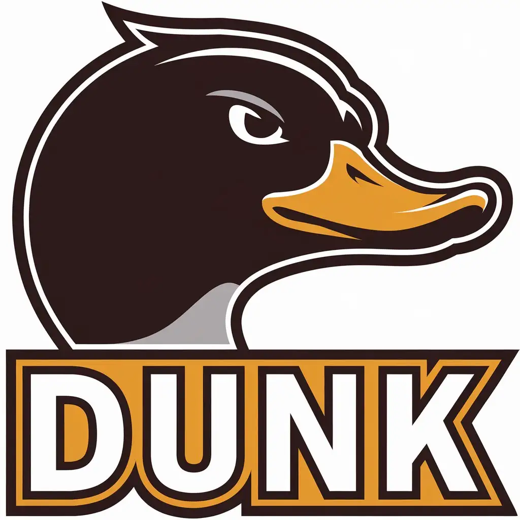 LOGO-Design-for-Dunk-Quirky-Duck-Head-in-Restaurant-Industry