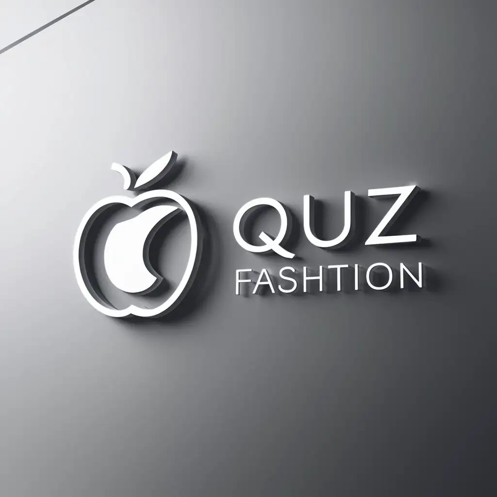 a logo design,with the text "Quz fashtion", main symbol:Apple,Moderate,clear background