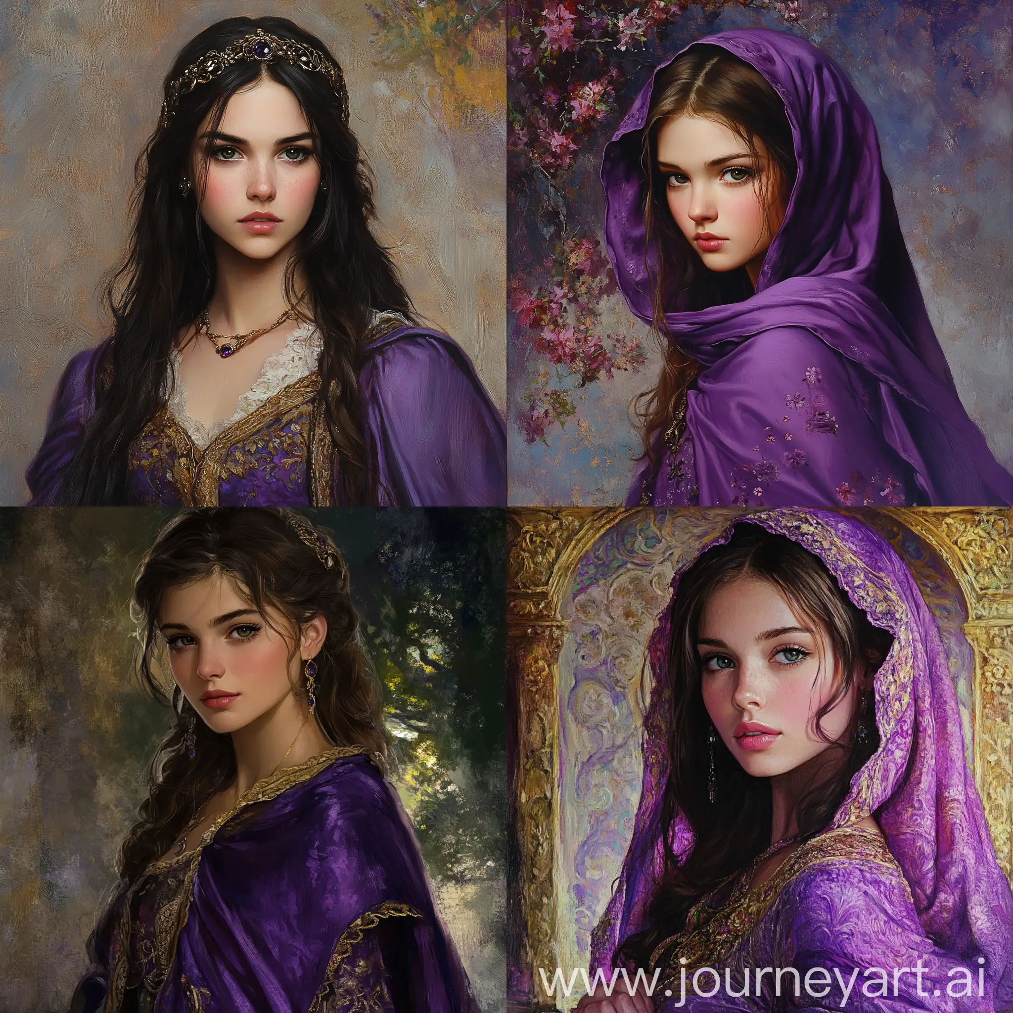 Princess-in-Purple-Mantle-Portrait-Artwork