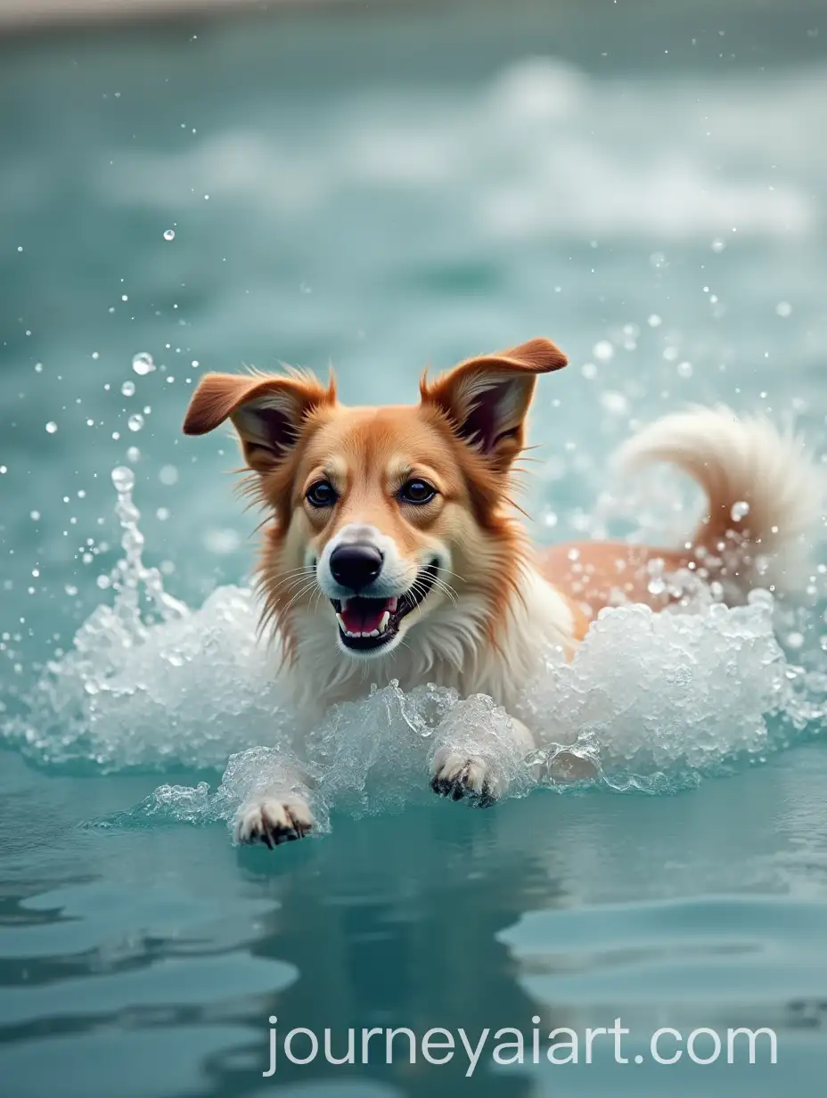 Energetic-Dog-Diving-into-Clear-Water