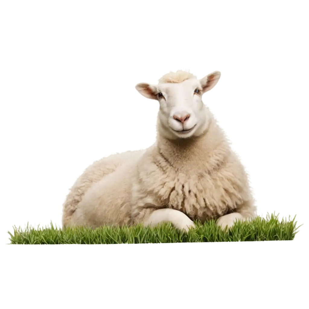 Smiling-Sheep-Laying-in-the-Grass-PNG-Image-Joyful-Animal-Scene-for-Online-Content