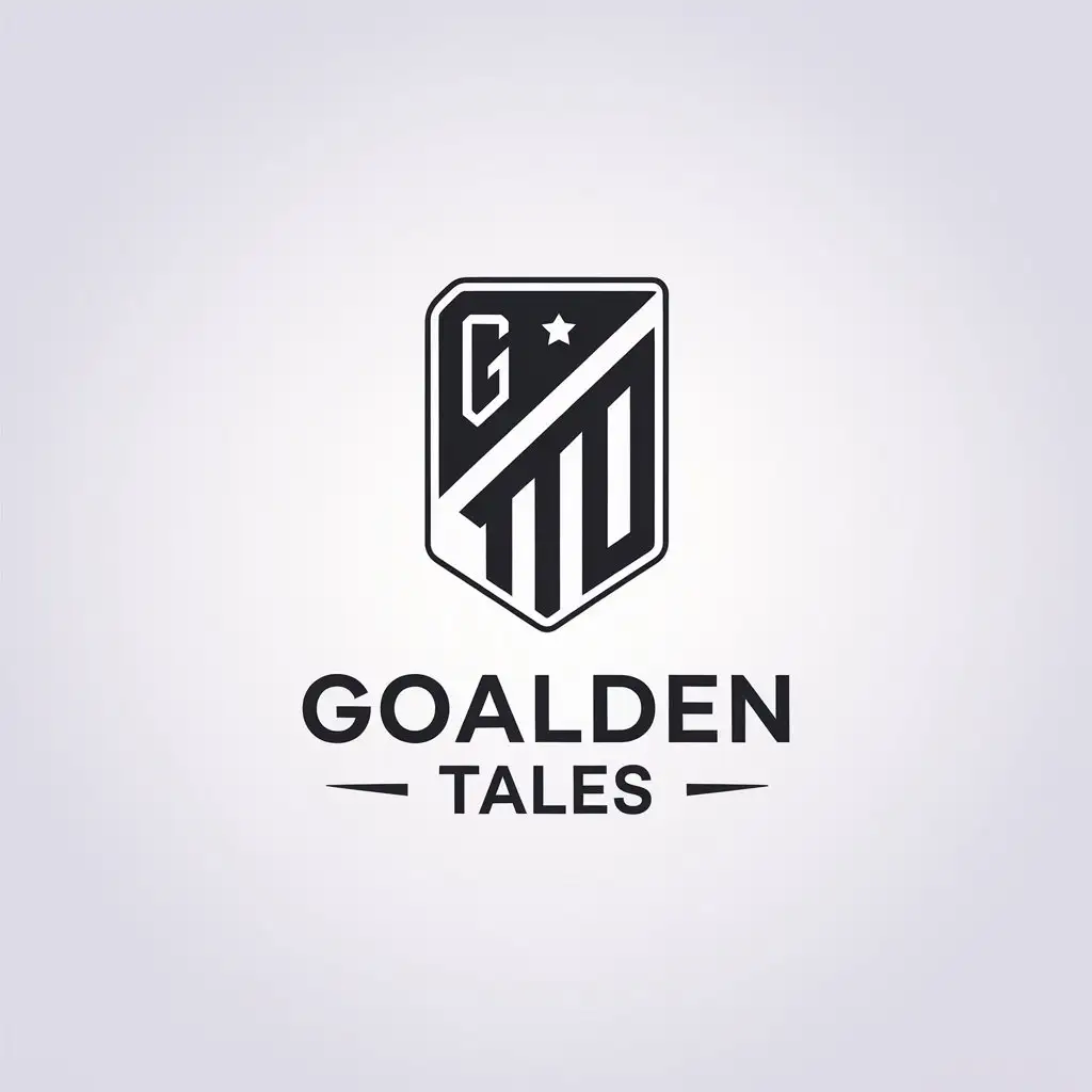 LOGO Design for Goalden Tales Vector Shield Logo for Soccer Stories