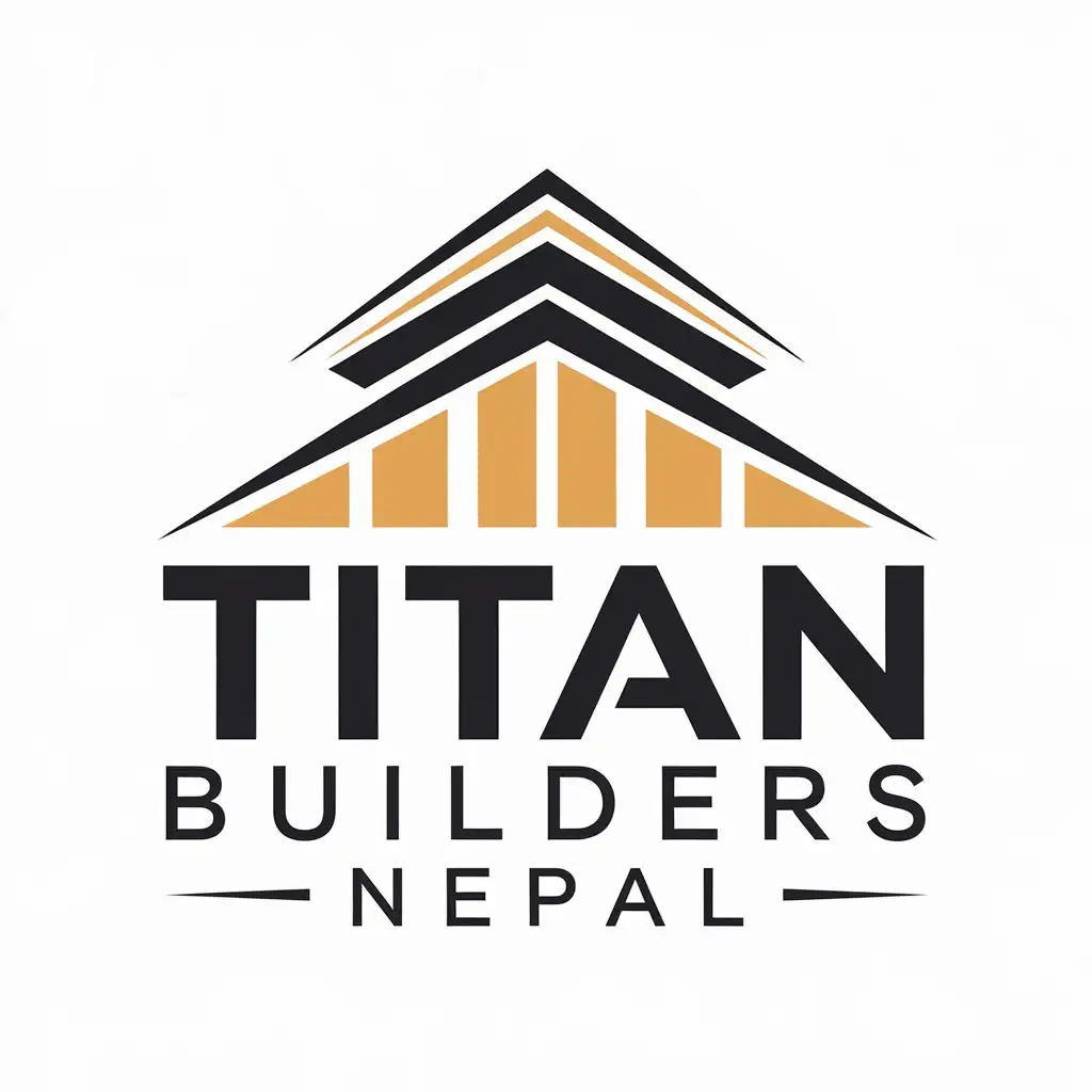 LOGO Design for Titan Builders Nepal Bold Modern Fonts with Nepali Style Building Symbol in Hexagon or Triangle Shape