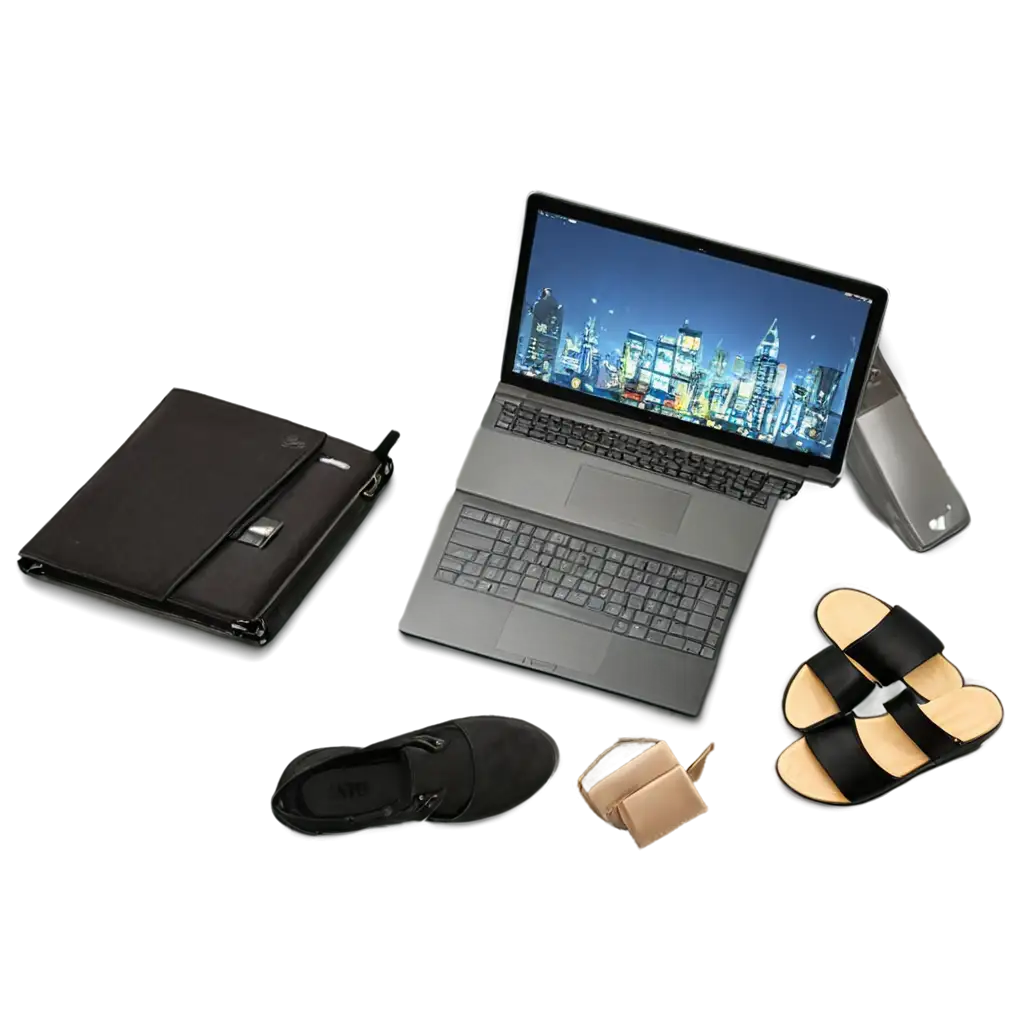 PNG-Image-Elegant-Cluster-of-Laptops-iPhones-and-Shoes-in-292342-Color-Theme