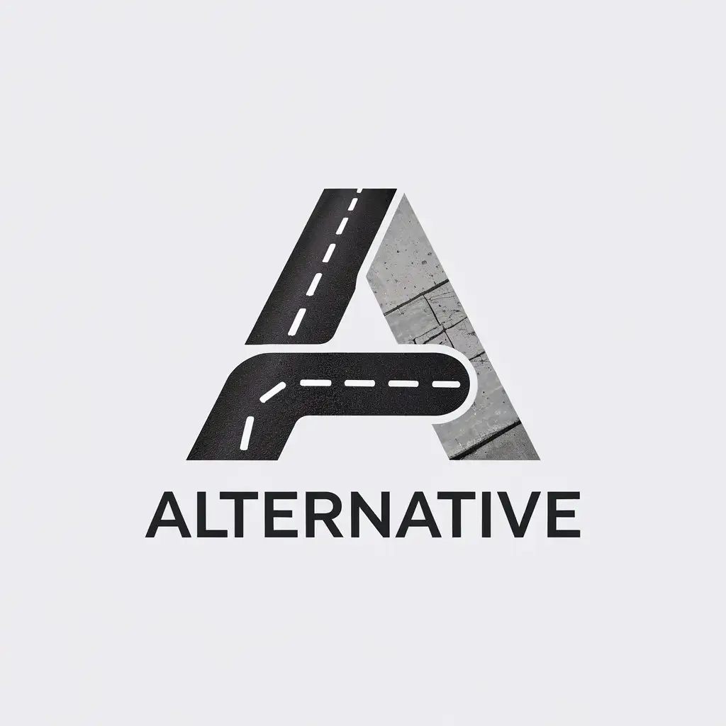 a vector logo design,with the text "Alternative", main symbol:asphalt construction roads concrete,Minimalistic,clear background