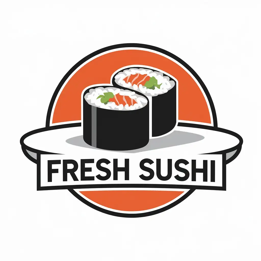 a vector logo design,with the text "fresh sushi", main symbol:sushi,Moderate,clear background