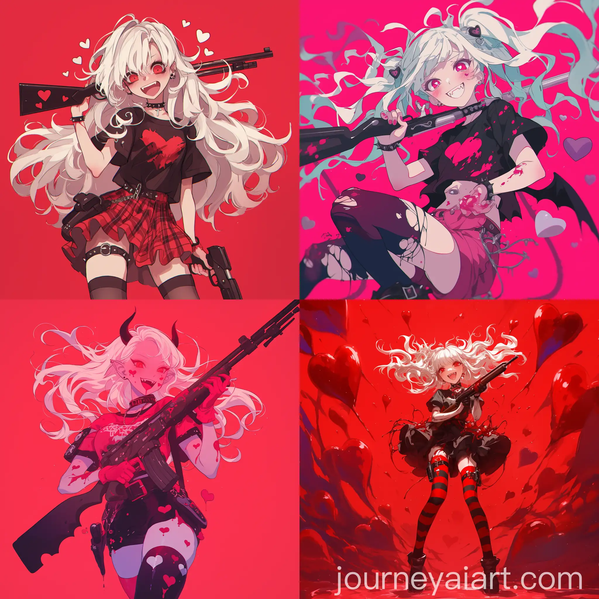 Gothic-Psycho-Vampire-Girl-Smiling-with-Shotgun-in-Anime-Style