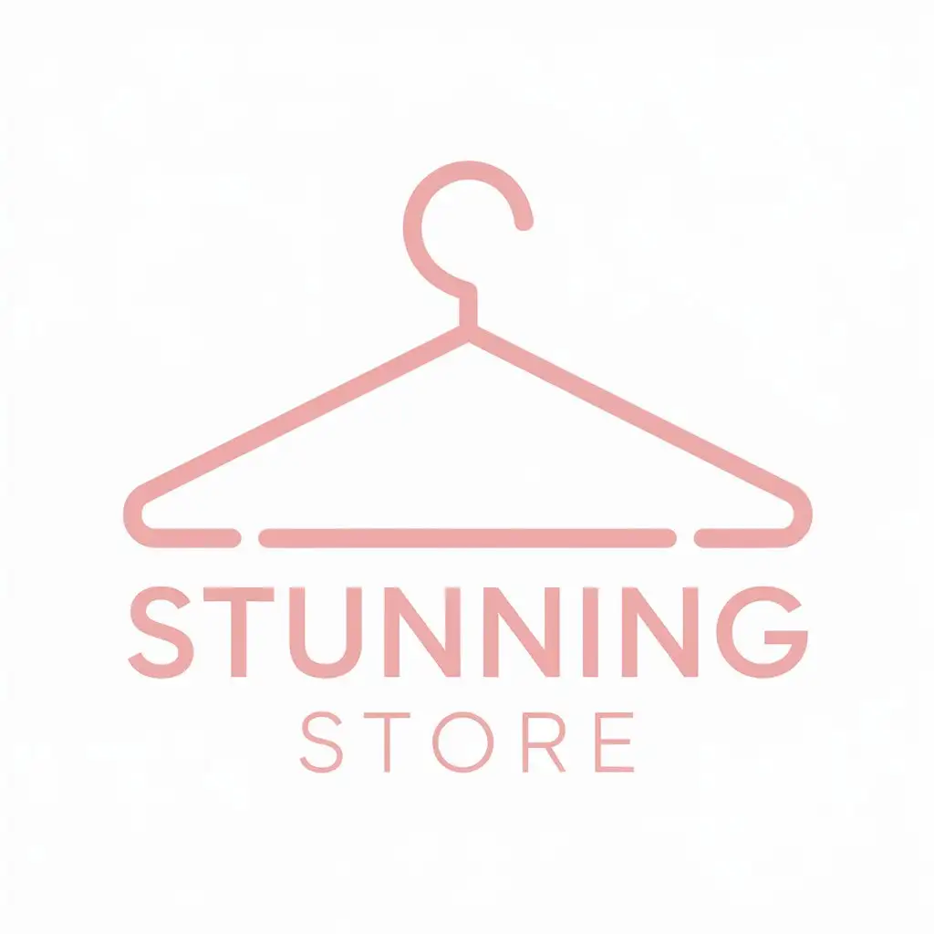 a vector logo design,with the text "stunning store", main symbol:clothes,Minimalistic,be used in Nonprofit industry,clear background