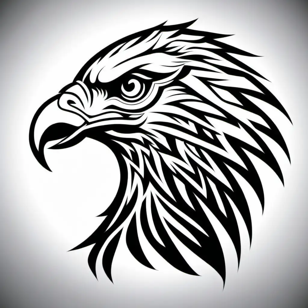 Tribal Eagle Profile Outline Artwork