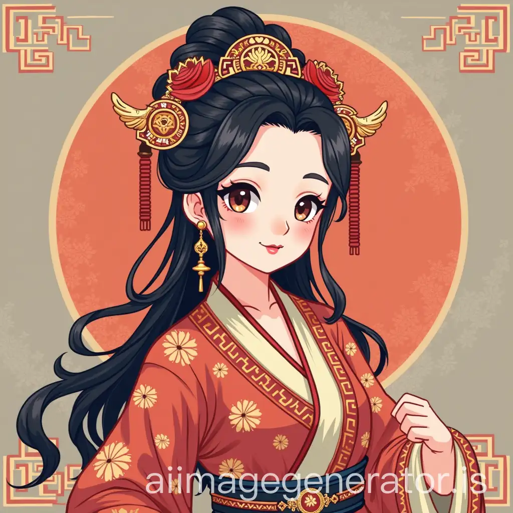 Chinese ancient costume beauty, pixel style