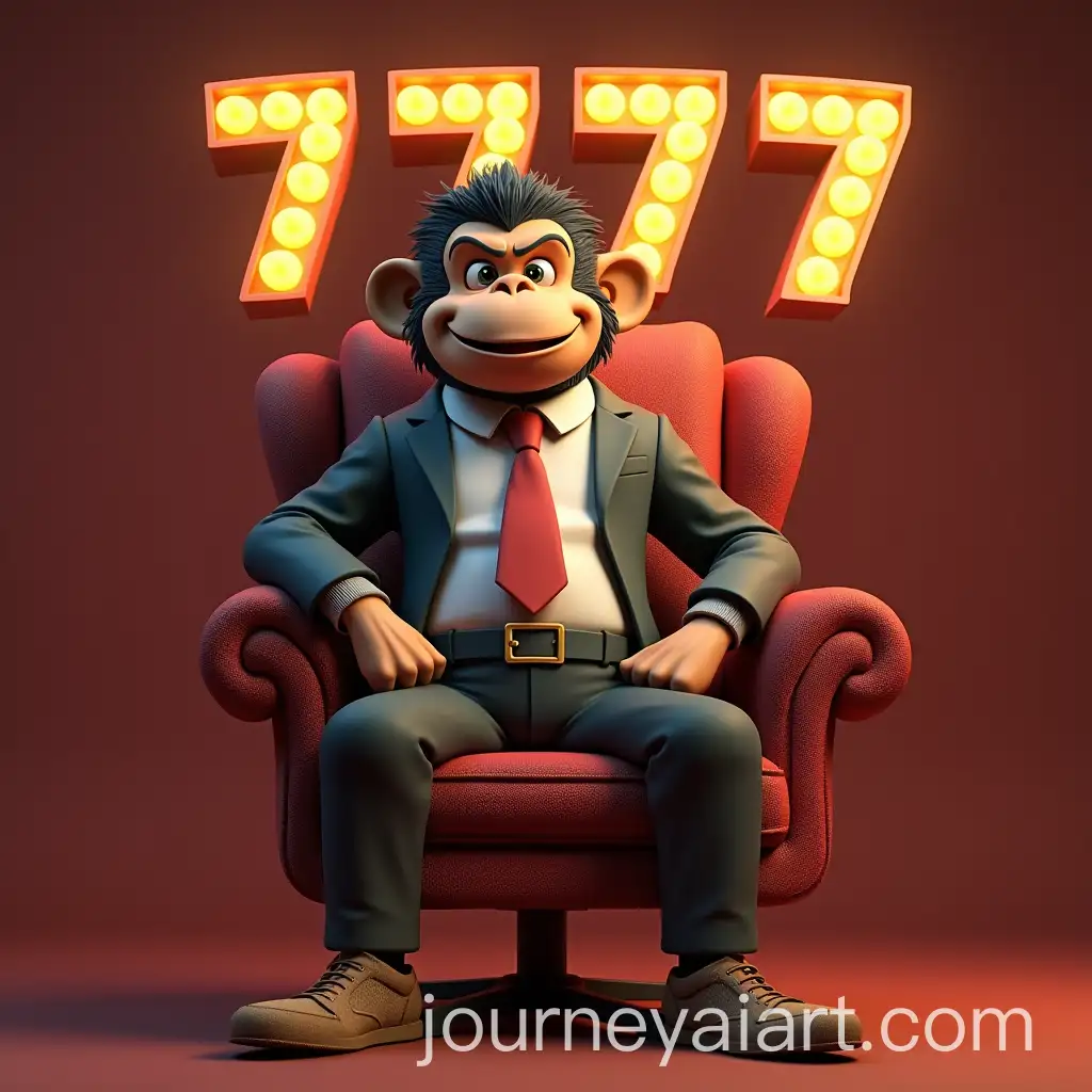 Pompous-Monkey-Character-with-Jackpot-Background