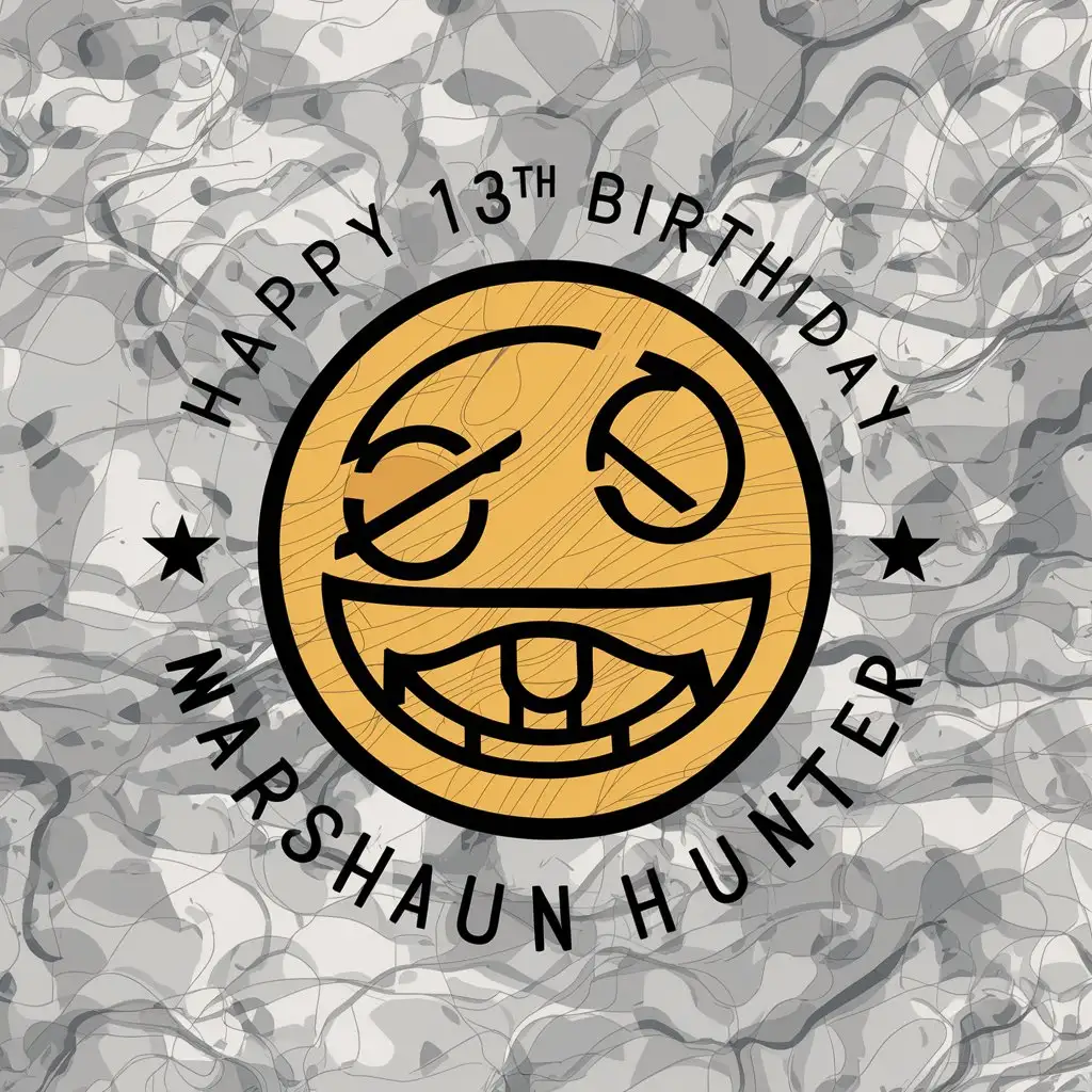 LOGO Design For Happy 13th Birthday Marshaun Hunter Cartoon Anime Theme in Orange and Black