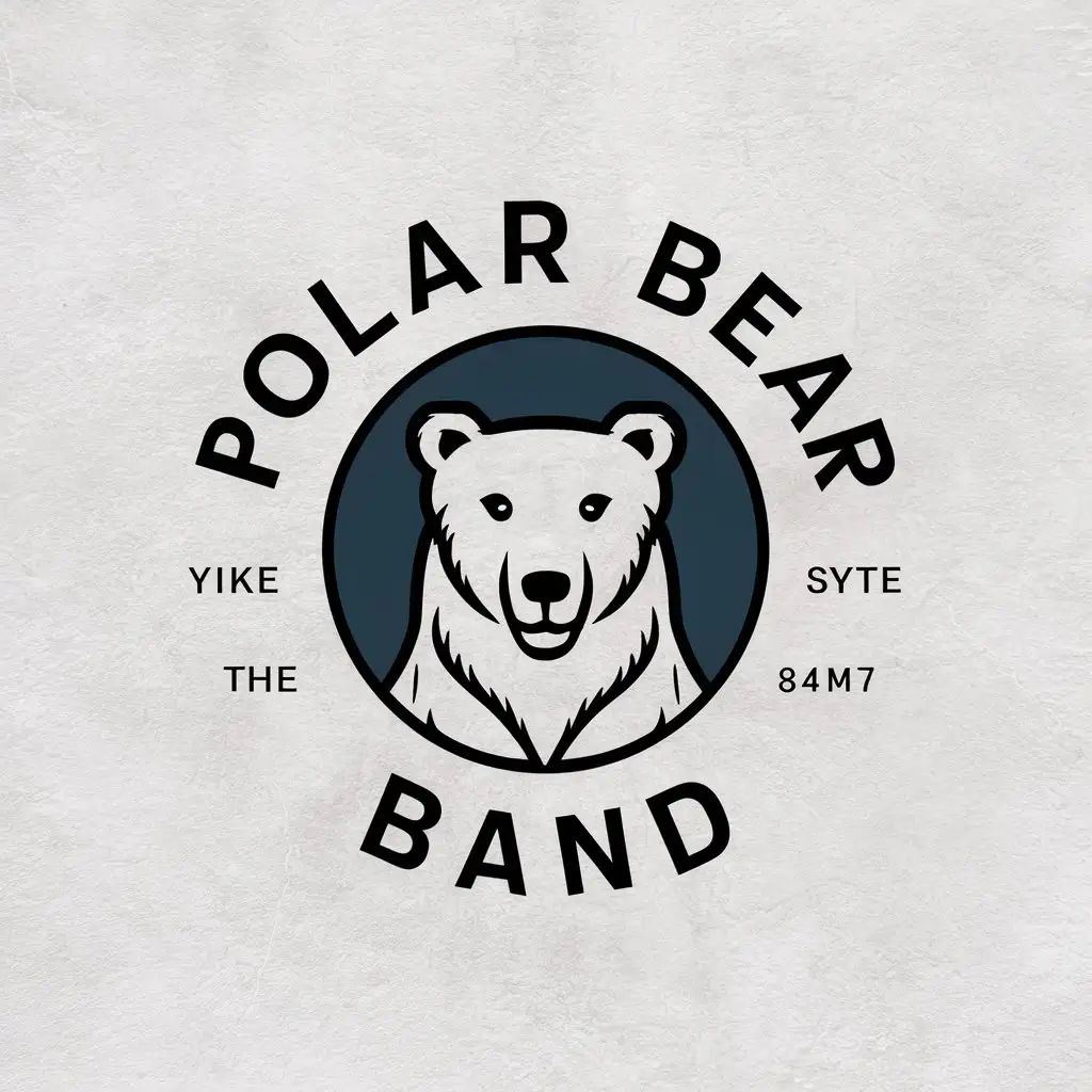 a vector logo design,with the text "polar bear band", main symbol:polar bear,Moderate,be used in Entertainment industry,clear background