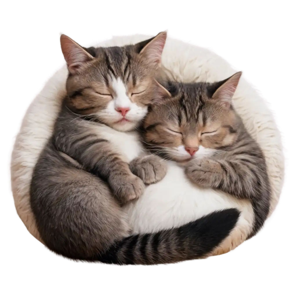 Cute-Sleeping-Hugging-Cats-PNG-HighQuality-Image-for-Your-Creative-Projects