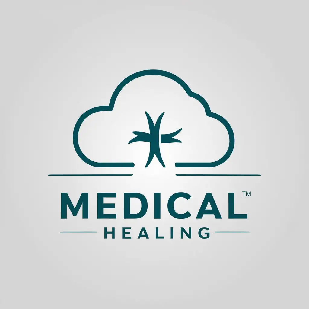 a vector logo design,with the text "medical, healing", main symbol:clouds,Moderate,be used in Medical Dental industry,clear background