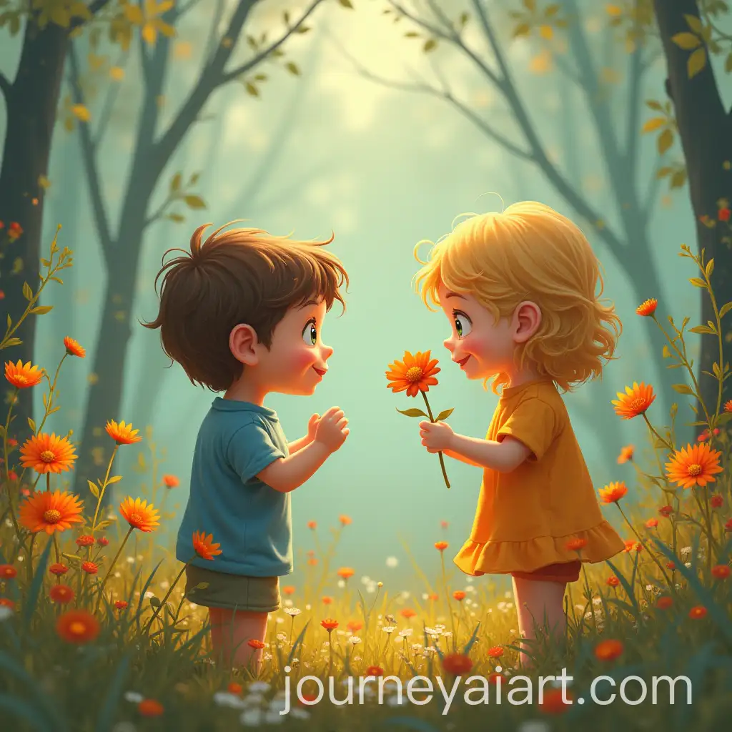 Child-and-Adult-Amazed-by-a-Flower-in-Nature