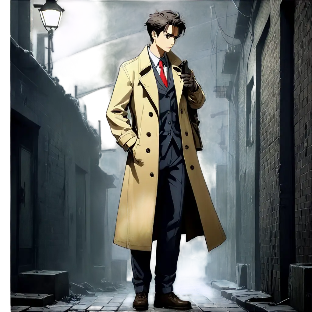 Anime-Style-PNG-Image-Famous-Detective-Examining-Clues-in-Dark-Alleyway