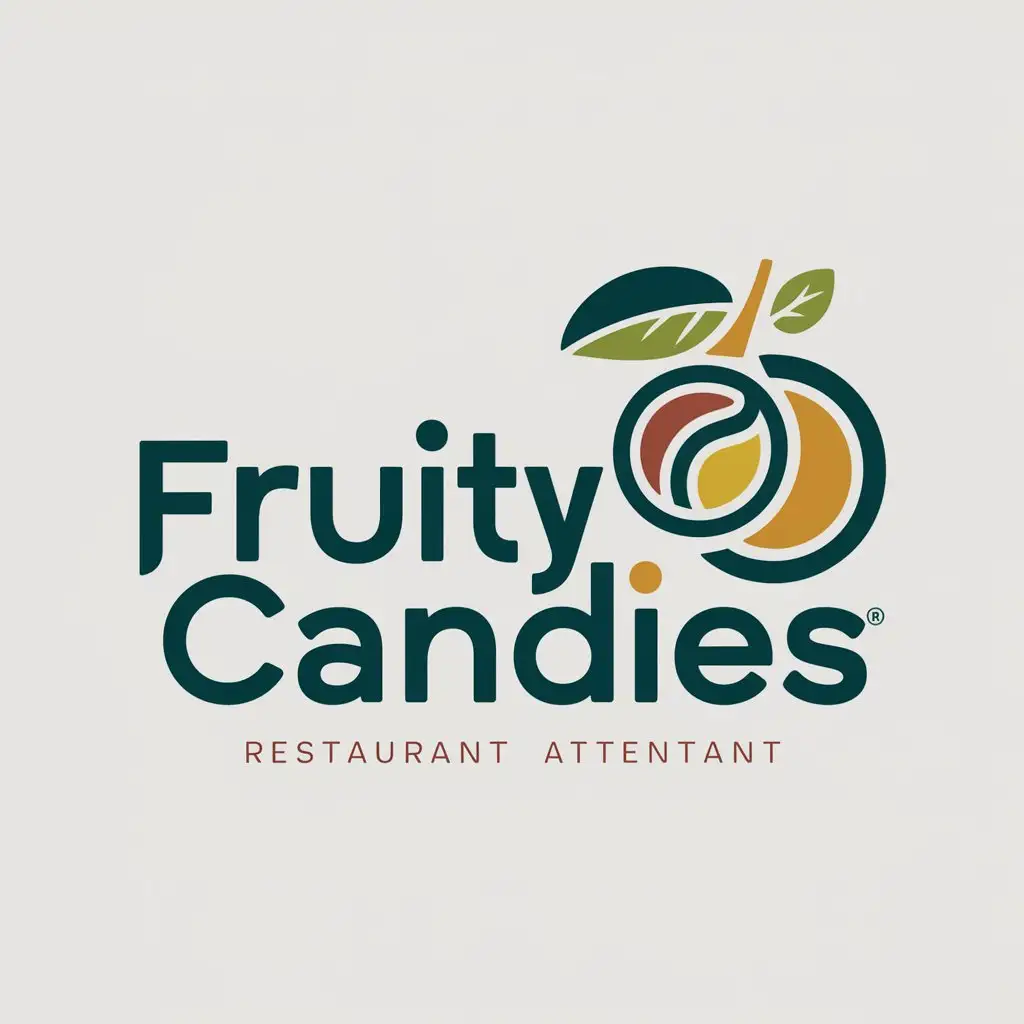 a logo design,with the text "Fruity candies", main symbol:curaga, sukhofrukty,Moderate,be used in Restaurant industry,clear background