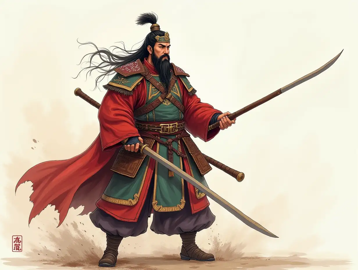 draw a picture of Guan Yu from ancient China