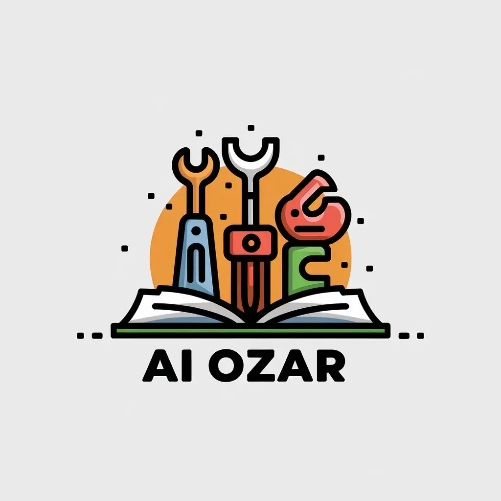 LOGO Design for AI Ozar Vector Art with Educational AI Tools Symbol on Clear Background