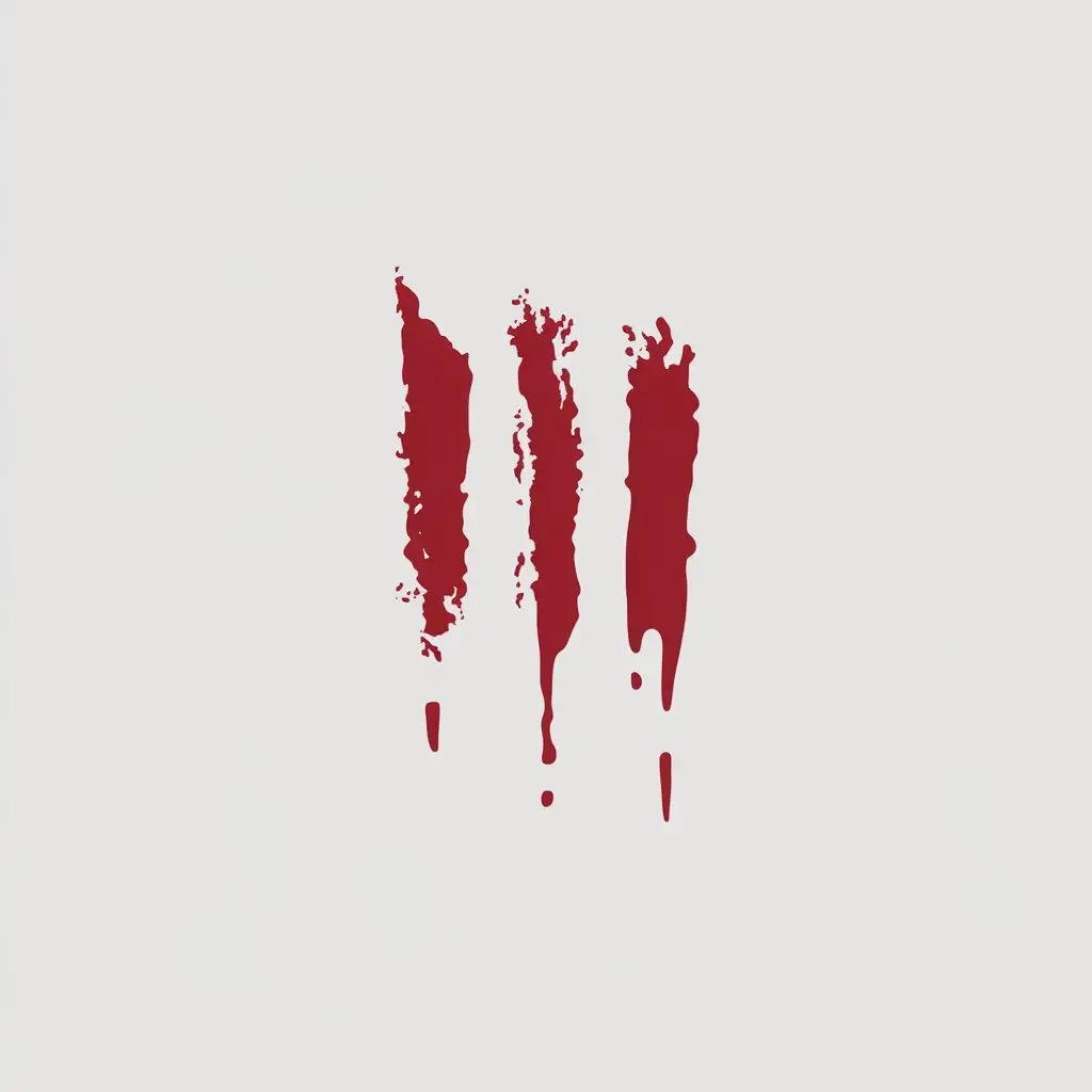 LOGO Design for III Minimalistic Three Bloody Scratches on Clear Background