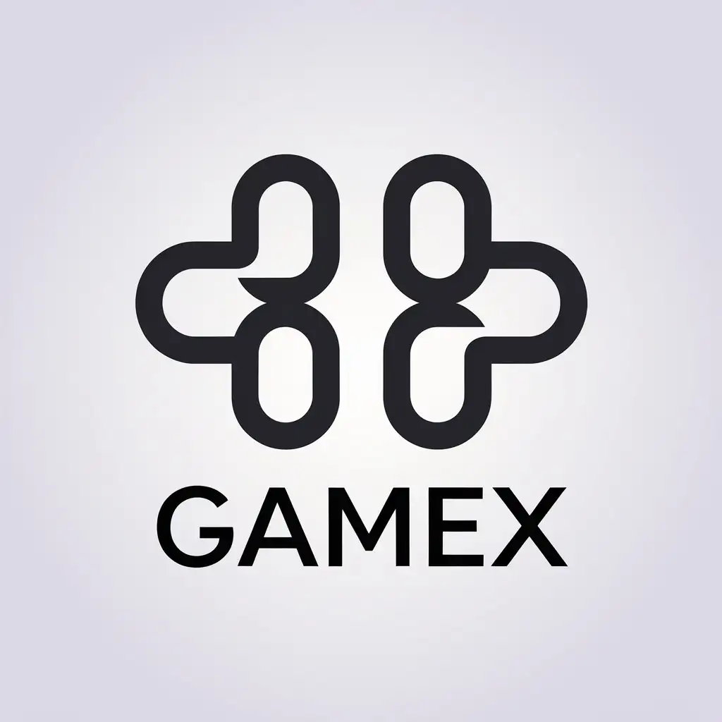 LOGO Design for GameX Minimalistic Handles with Clear Background for Technology Industry