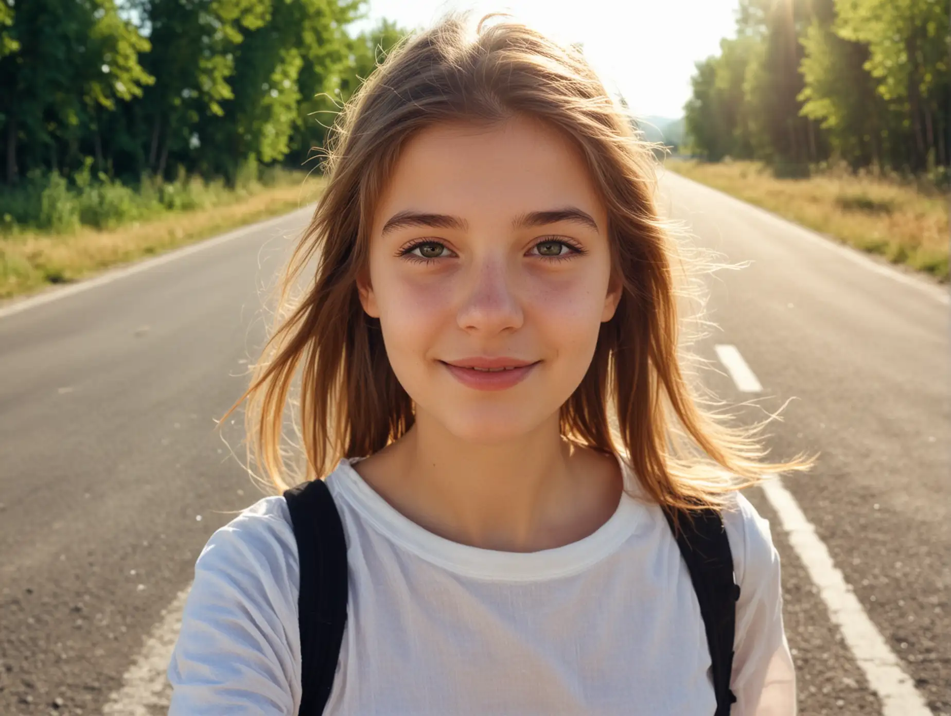 Young-Woman-Walking-in-Sunny-Weather