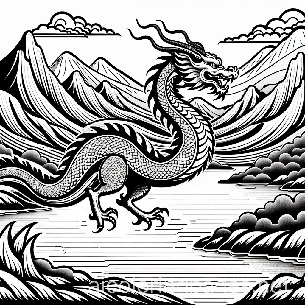 Majestic-Chinese-Dragon-Flying-Over-Tranquil-River-and-Mountains