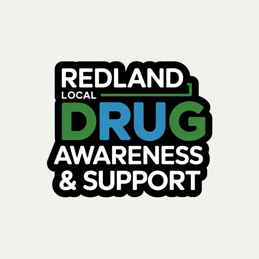 LOGO Design for Redlands Local Drug Awareness Support Words Enclosed in Shape with Moderate Design