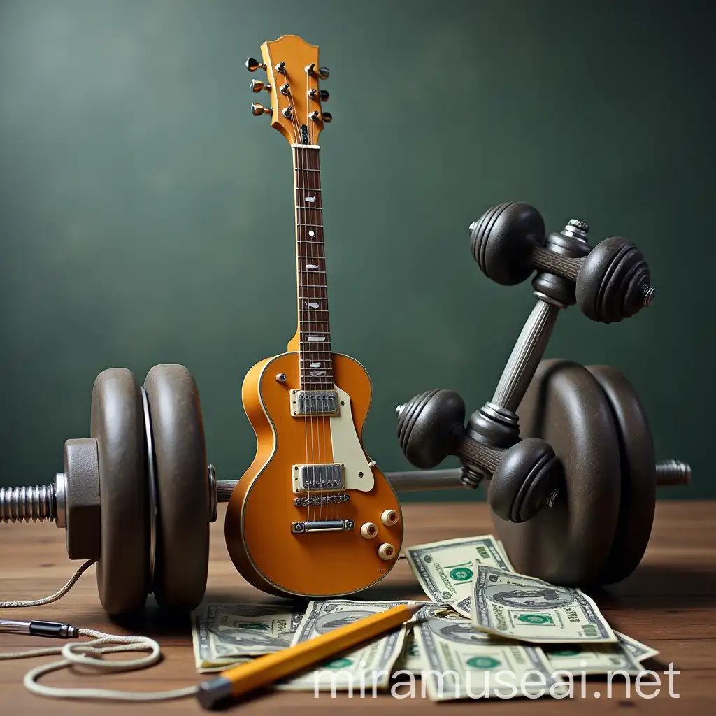 Diverse Lifestyle Elements Fitness Music Finance and Education