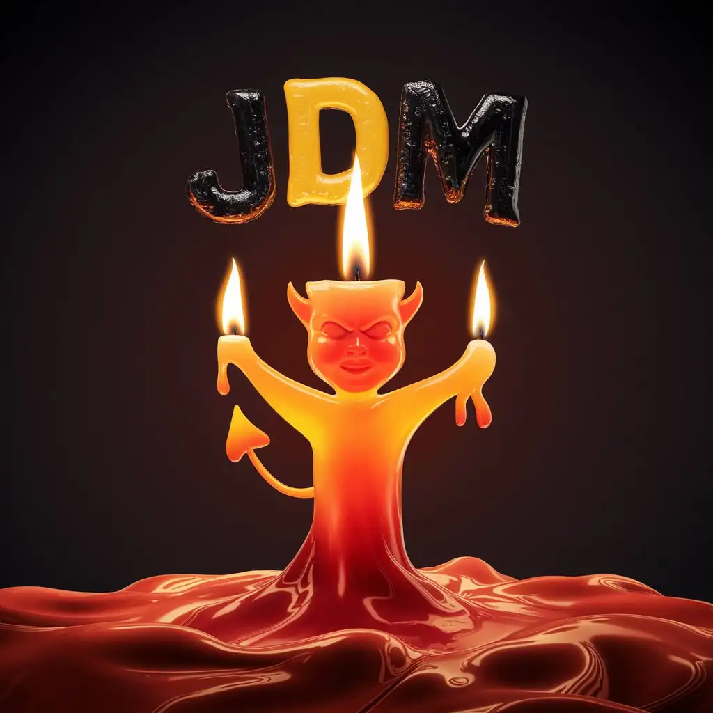 LOGO Design For JDM Dramatic Devil Candle with Glowing Wax and Flames