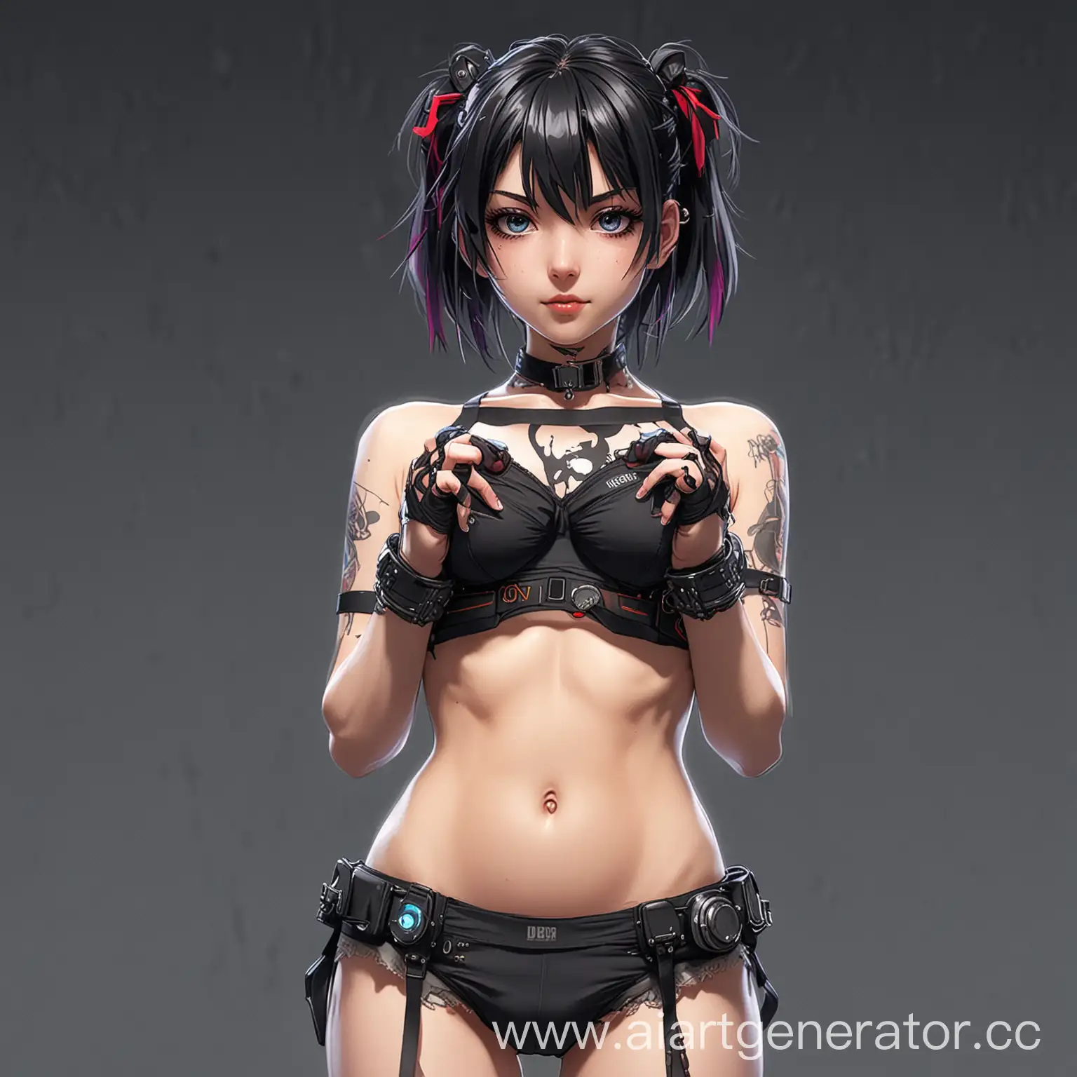 Cyberpunk-Anime-Girl-Holding-Panties-Cyberpunk-Style-Illustration