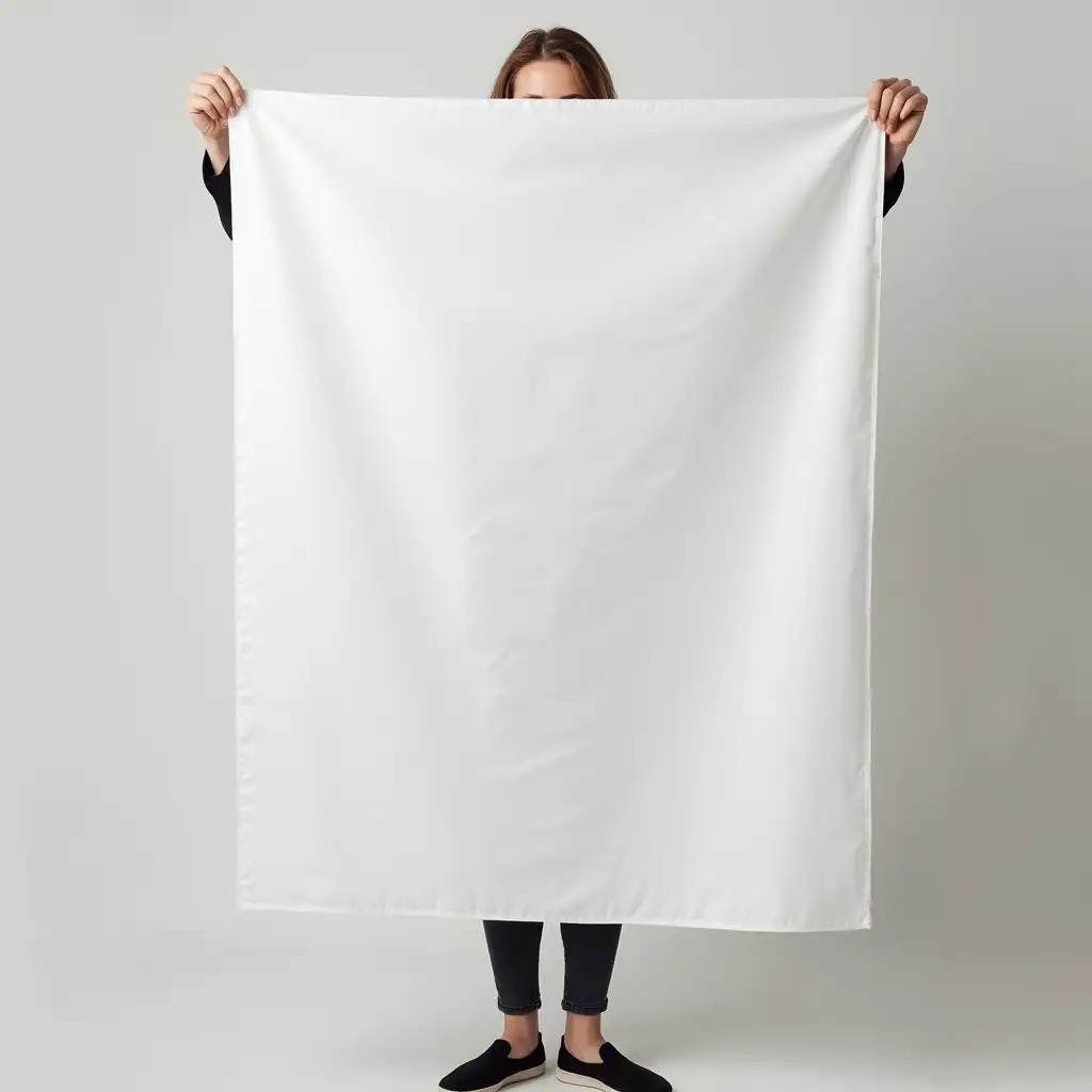 Giant White Blanket Portrait A Cozy Embrace