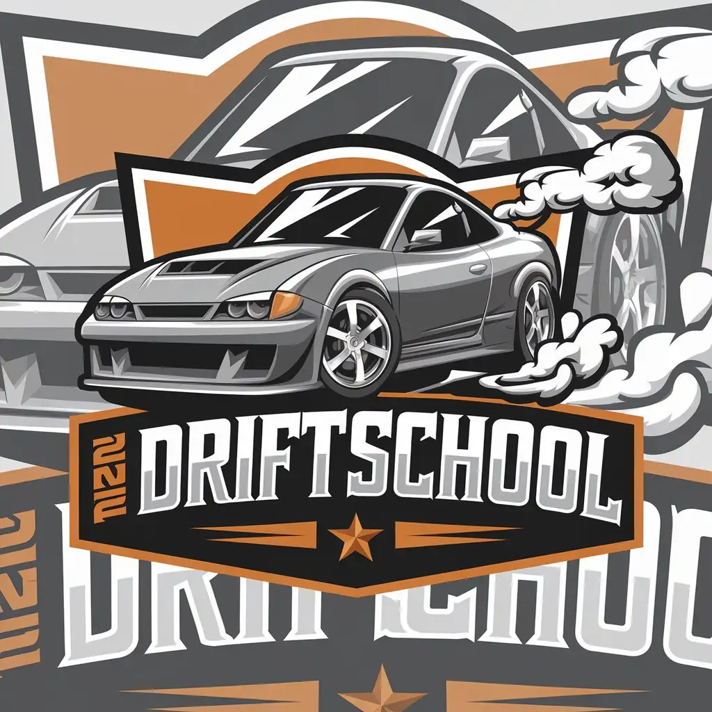 a vector logo design,with the text "NN_Drift_School", main symbol:automobile,Moderate,be used in Automotive industry,clear background