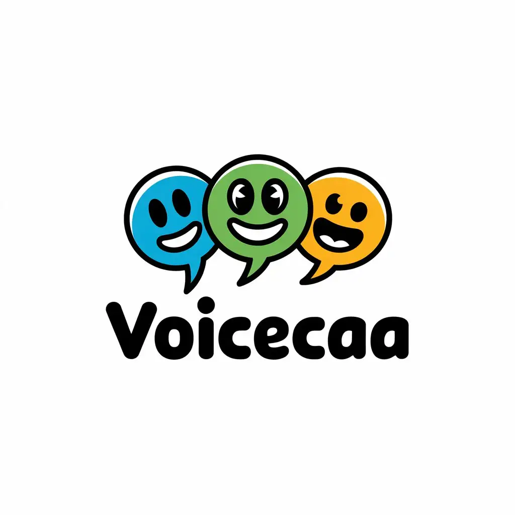 LOGO Design for Voicecaa Vibrant Speech Balloons for Kids Speech Therapy