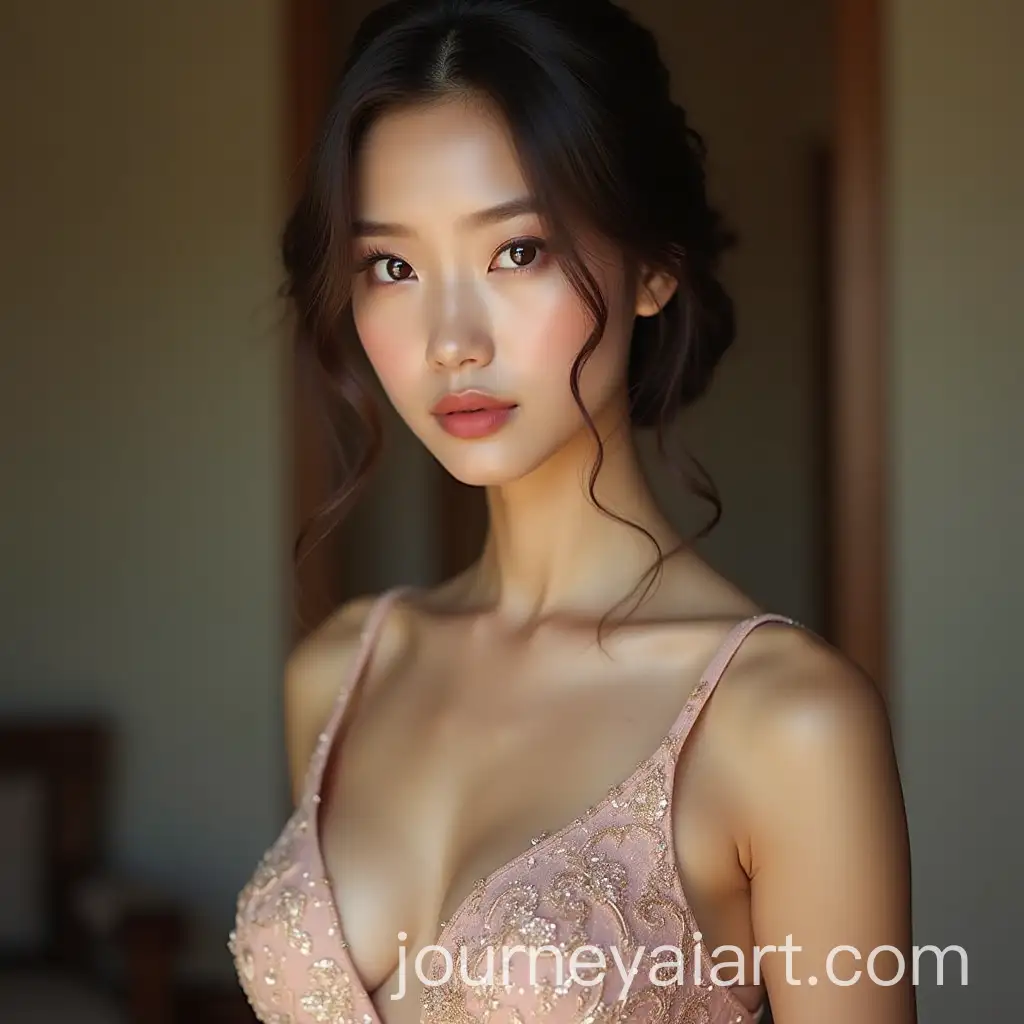 Elegant-Asian-Woman-in-Princess-Dress-with-Heterochromatic-Eyes