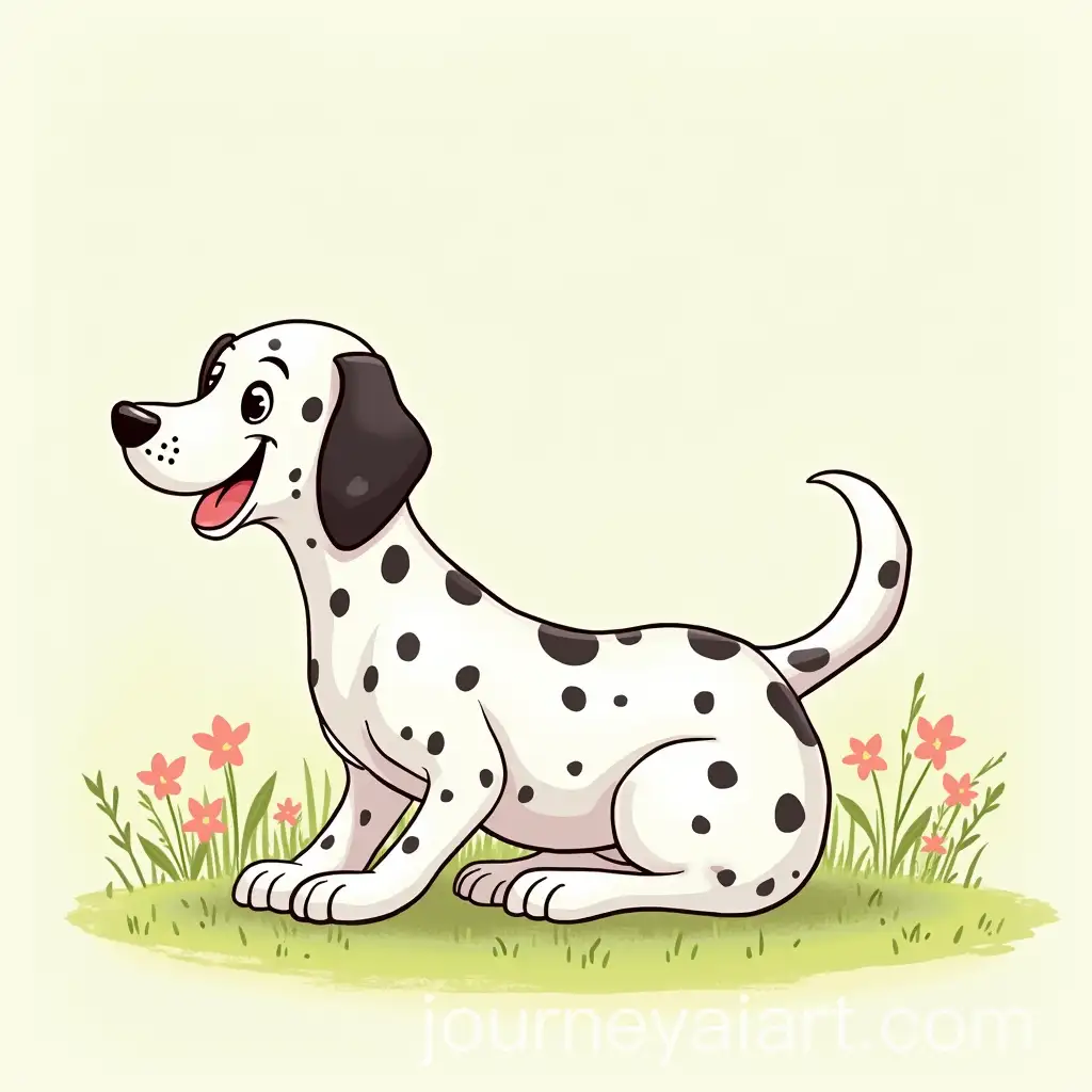 Happy-Cartoon-Dalmatian-in-a-Colorful-Garden