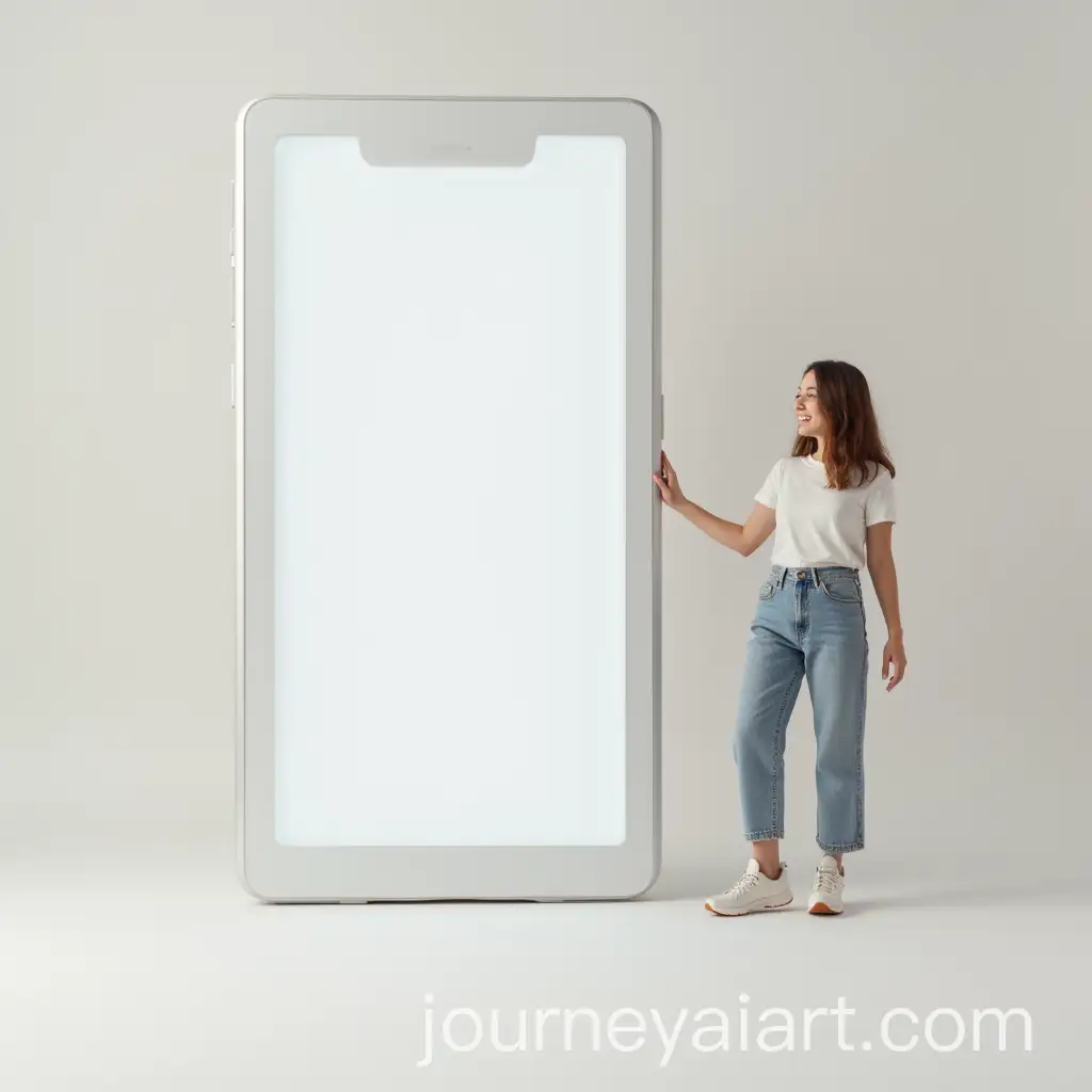 Young-Woman-Amazed-by-Giant-Smartphone-Mockup-in-MidAir