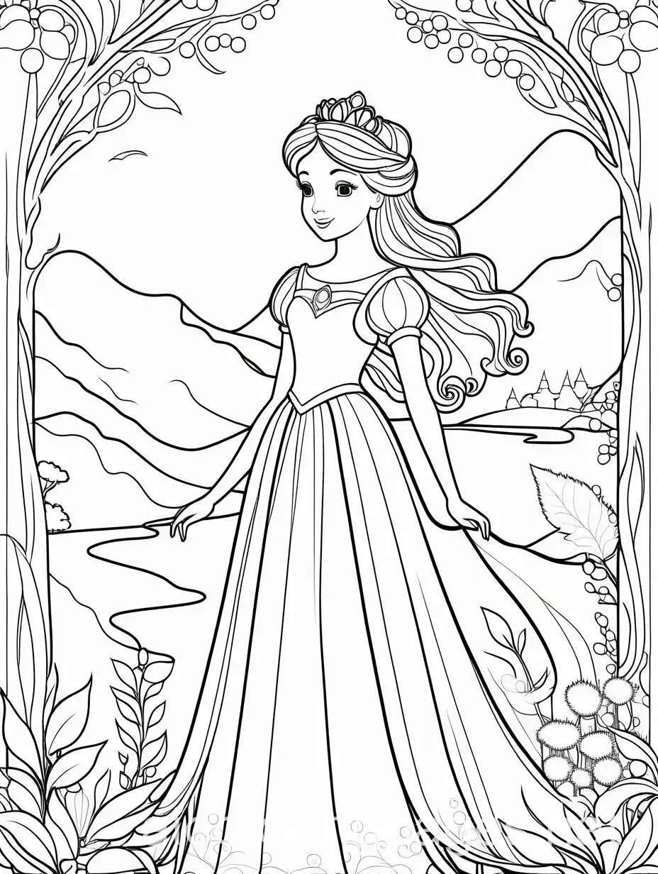 Simple-Princess-Coloring-Page-for-Kids