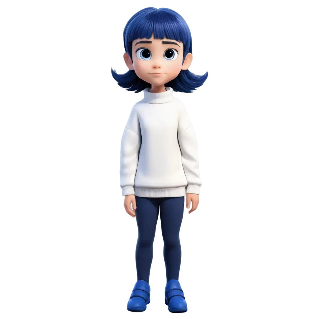 Depressive-Mood-3YearOld-Girl-in-Pixar-Style-PNG-Image