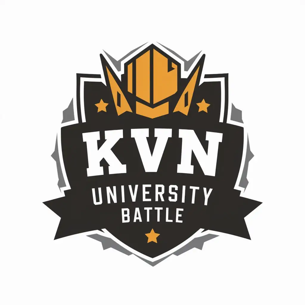 a vector logo design,with the text "KVN university battle", main symbol:KVN,complex,clear background