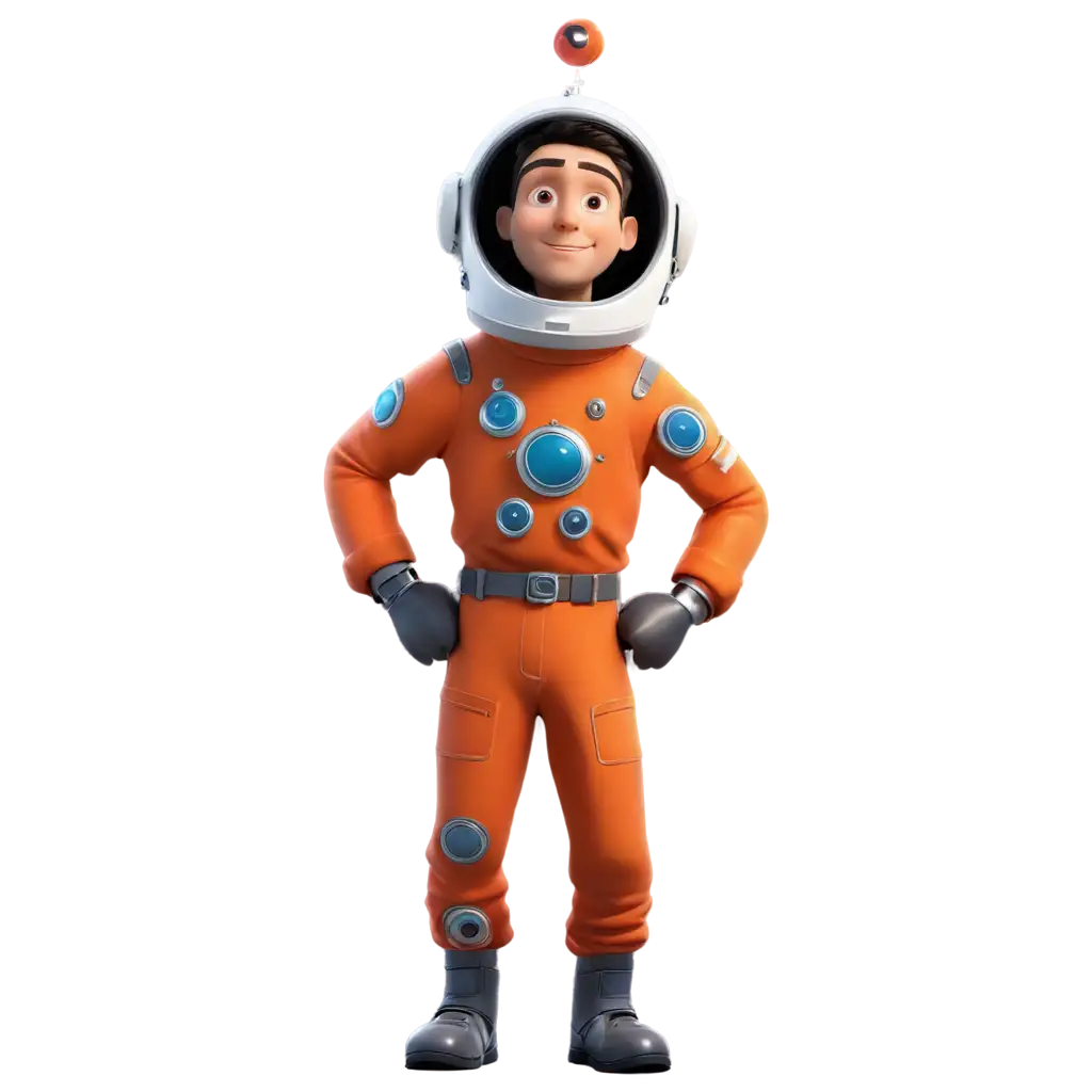 PNG-Image-of-Astronaut-Without-Helmet-Standing-Up-Animated-Cartoon-Concept