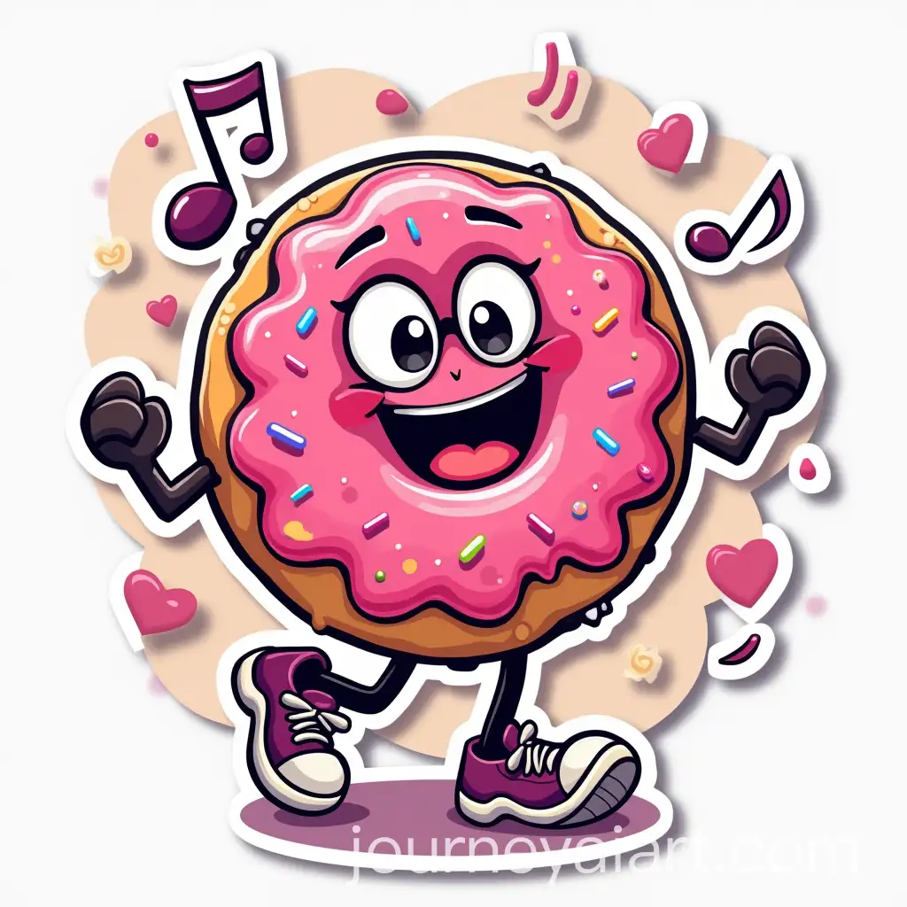Happy-Dancing-Donut-with-Pink-Frosting-and-Sprinkles