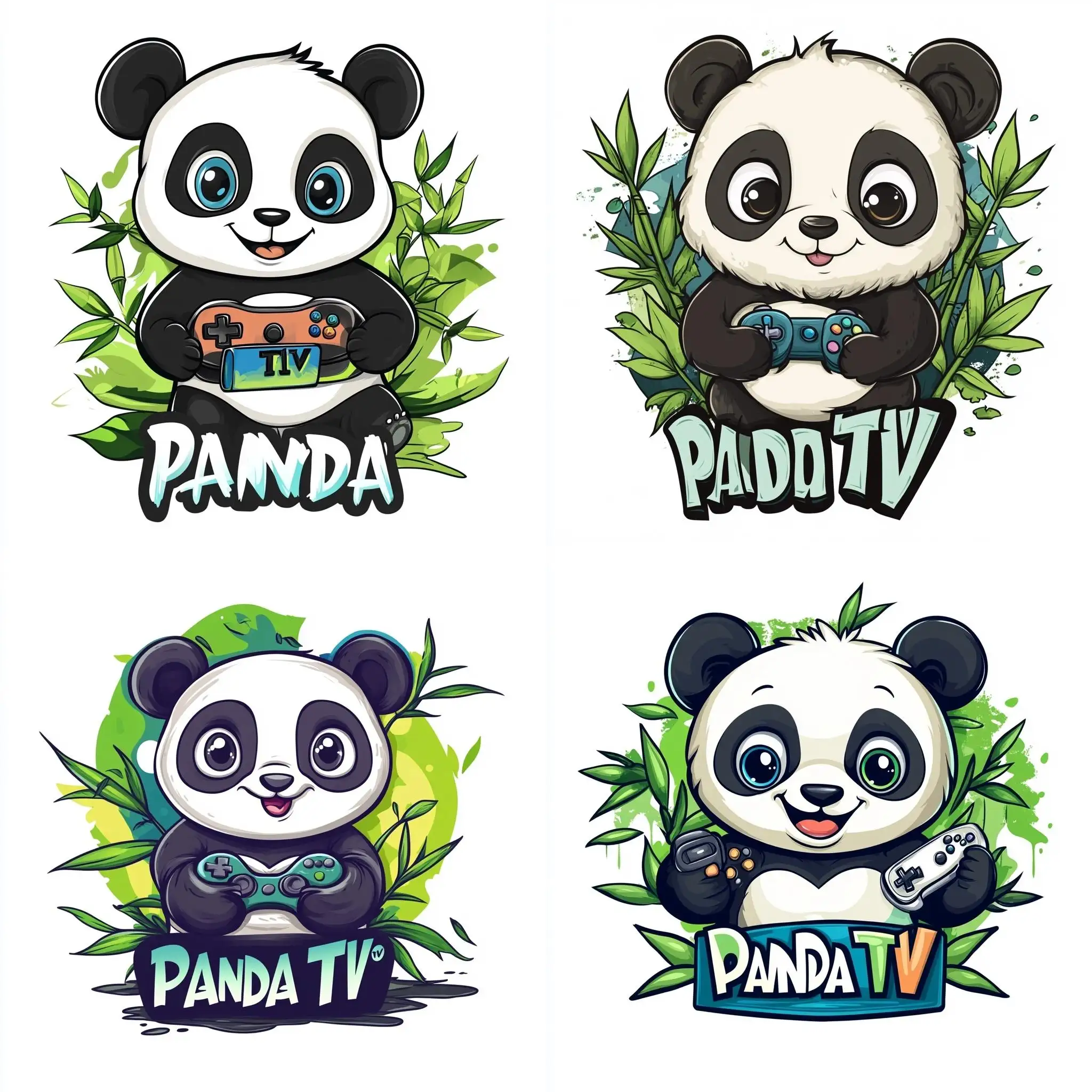 Cute-Panda-TV-Logo-with-Playful-Bamboo-Theme