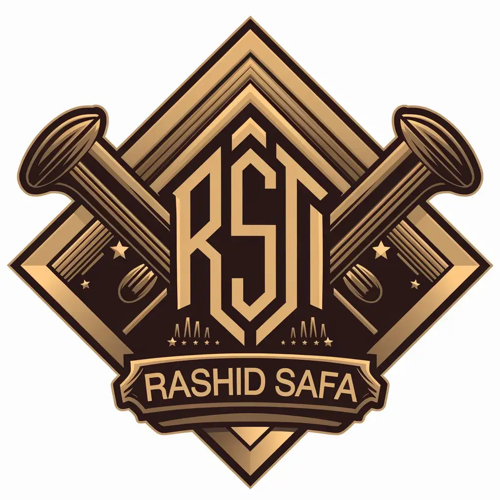 a vector logo design,with the text "Rashid Safa", main symbol:rst3,complex,be used in Home Family industry,clear background