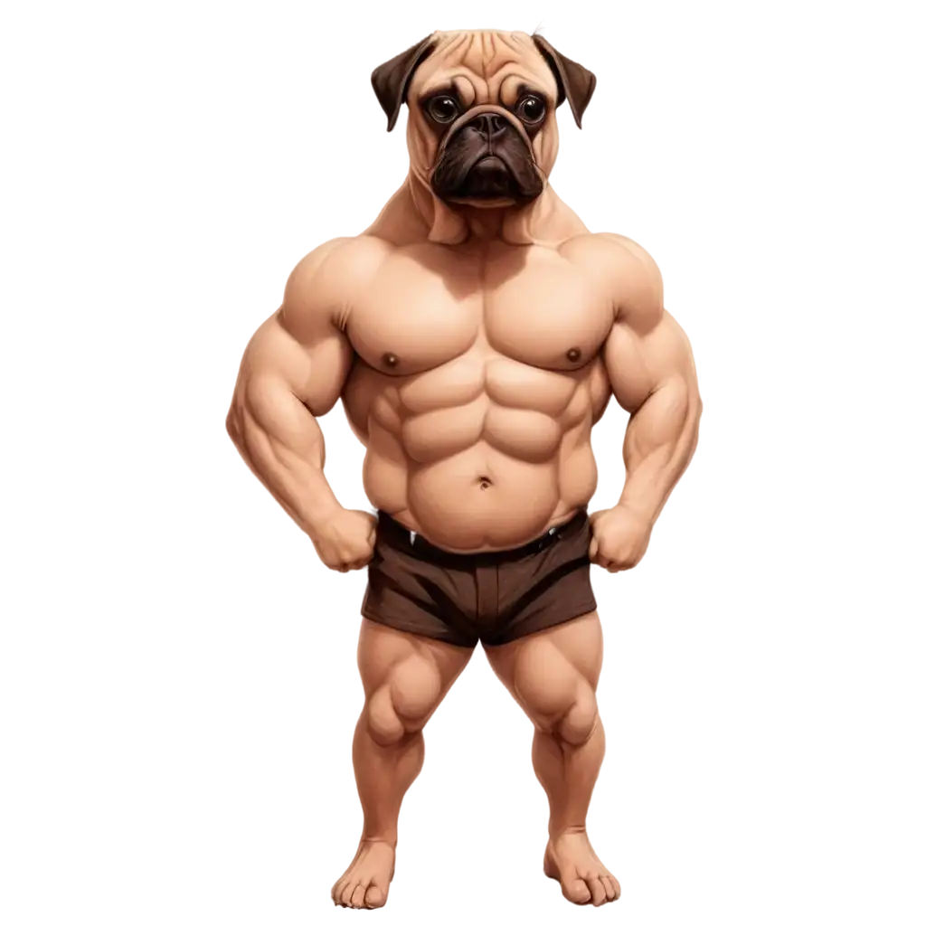 Unleash-the-Power-of-Pugg-Bodybuilder-PNG-HighQuality-Imagery-for-Fitness-Enthusiasts