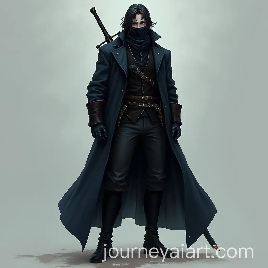 Mysterious-Hunter-in-Black-Long-Coat-and-Tricorne-Hat-with-Sword