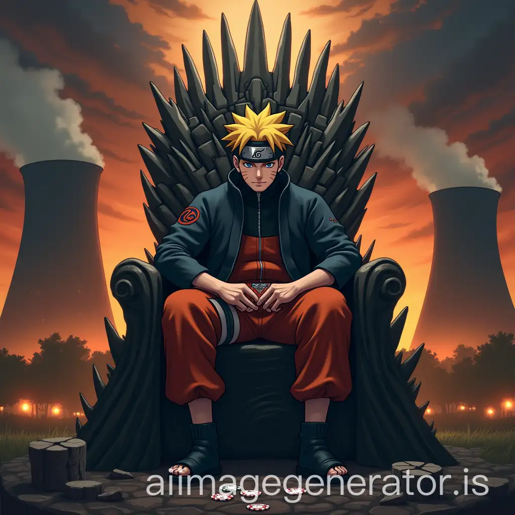 Naruto-Playing-Poker-on-the-Iron-Throne-in-Front-of-a-Nuclear-Power-Plant