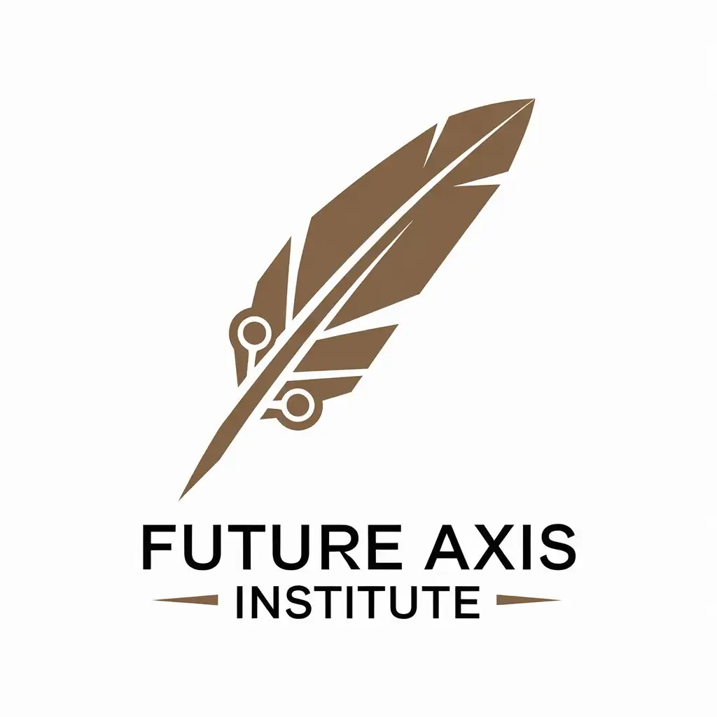 LOGO Design for Future AXIS Institute Minimalistic Feather Symbol for Technology Industry