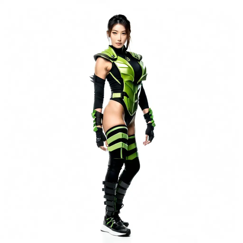 Japanese Bodybuilder Supermodel in Scorpion MK Ninja Dragon Armor